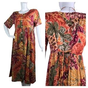 LaCera Medium Leaf Extravaganza Lux Lounger Dress